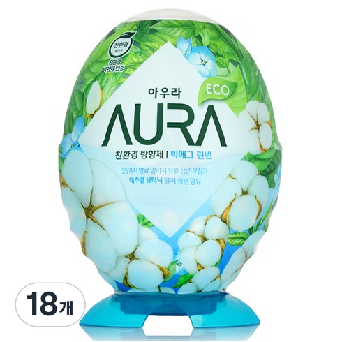 아우라 빅에그 실내용 방향제, 440ml, 18개, 린넨