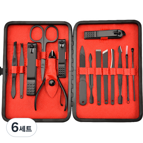 아필코 네일아트 손톱깎기 15종 세트, 6세트, 혼합색상