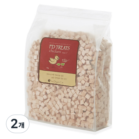 에프디트릿 반려동물 힐링타임 동결건조간식, 순살닭고기, 1kg, 2개