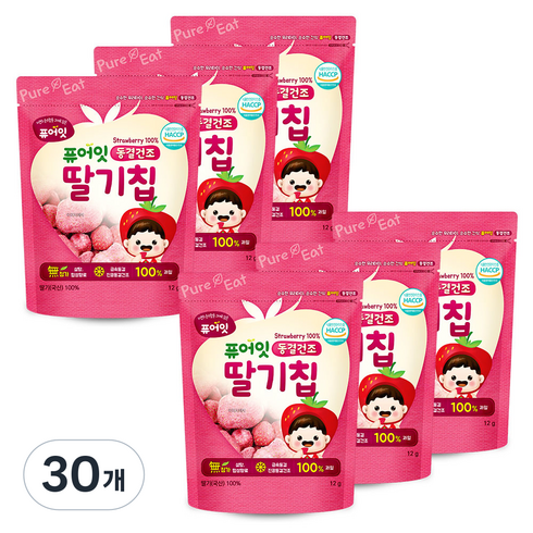 퓨어잇 동결건조 딸기칩, 12g, 30개