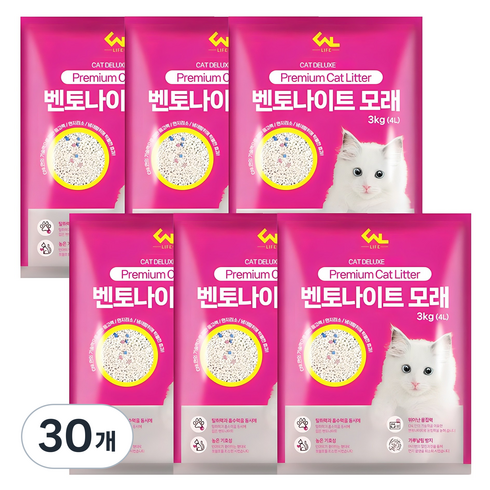 씨엔앨라이프 응고형 벤토나이트 고양이 모래, 4L, 3kg, 30개, 오리지널