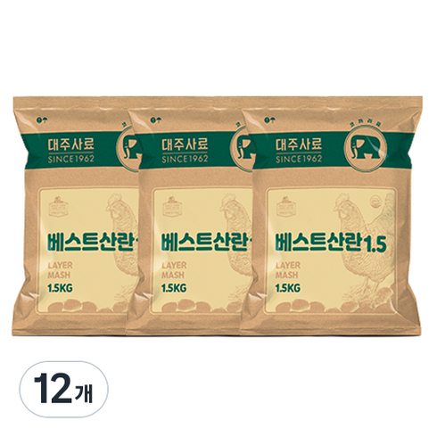 대주 베스트산란 산란계 전용 닭사료 step3, 1.5kg, 12개