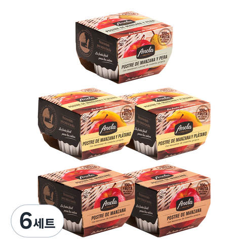 아넬라 생과일 디저트 첫시작 5종세트, 혼합맛(사과,바나나,사과배), 200g, 6세트