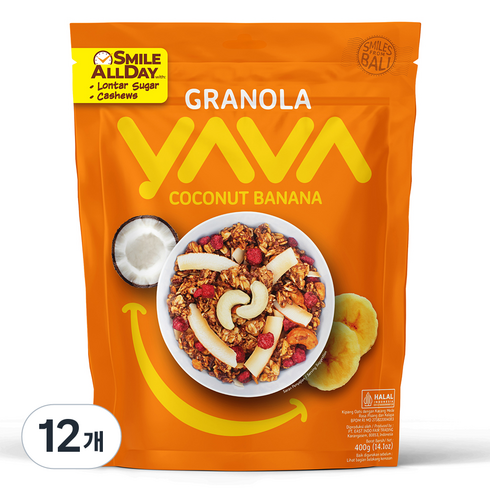 야바 코코넛 바나나 그래놀라, 400g, 12개