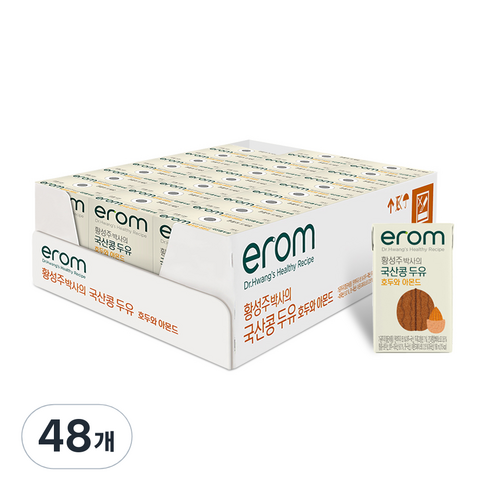 이롬 황성주 박사의 국산콩 두유 호두 아몬드, 140ml, 48개
