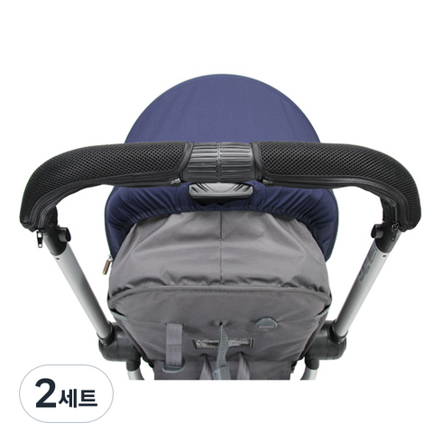 와우베이비 리안 유모차 손잡이커버 세트, 블랙, 2세트