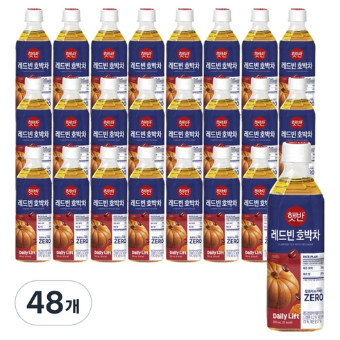 햇반 매일 마시는 제로칼로리 제로카페인 레드빈 호박차, 48개, 500ml