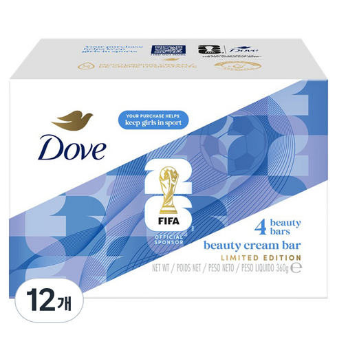 도브 X FIFA 클렌징 뷰티 크림 바, 90g, 12개