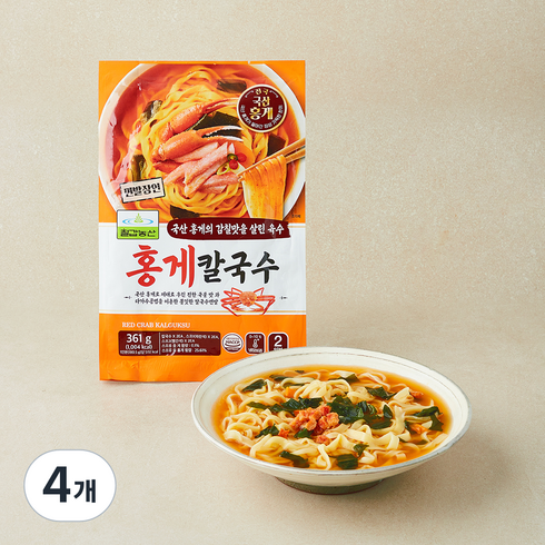 칠갑농산 홍게칼국수 2인분, 361g, 4개