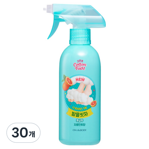 온더바디 코튼풋 발을 씻자 풋샴푸 자몽 민트향, 1개입, 30개, 385ml