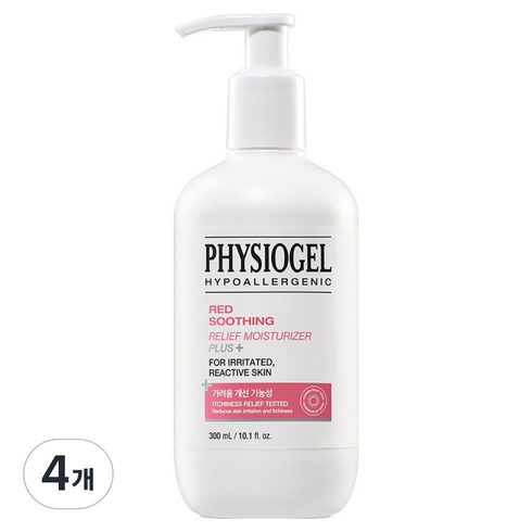 피지오겔 레드 수딩 릴리프 모이스처라이저 플러스 로션, 300ml, 4개