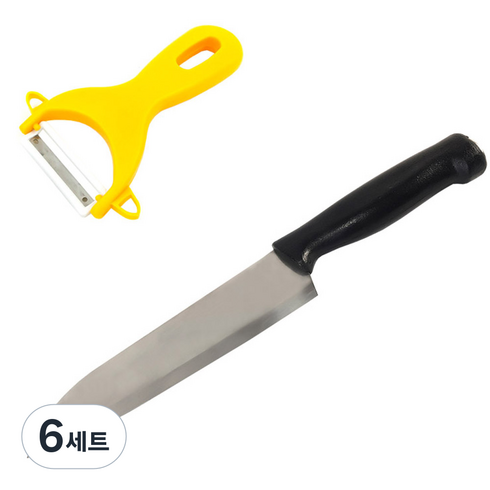 코코렉스 감자칼 미니 + 마늘식도, 6세트, 감자칼 옐로우 + 식도 대