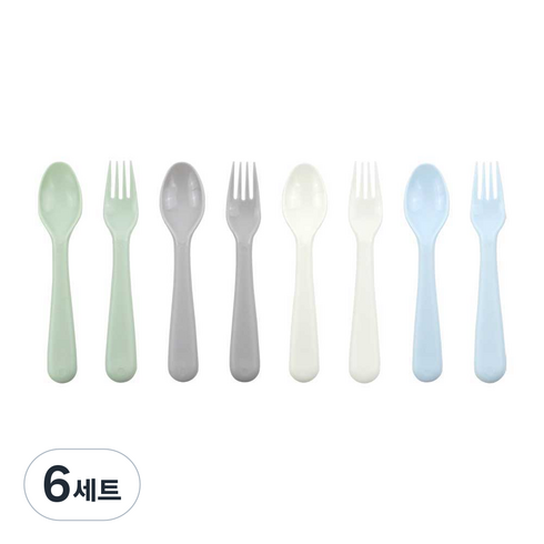 심플 피크닉 스푼포크 2종 x 4p 세트, 6세트