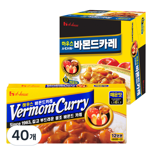 하우스푸즈 바몬드 고형카레 매운맛, 230g, 40개