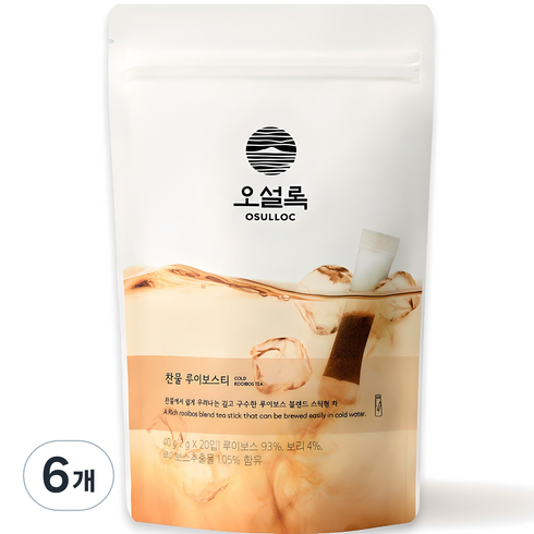 오설록 찬물 루이보스티, 2g, 20개입, 6개