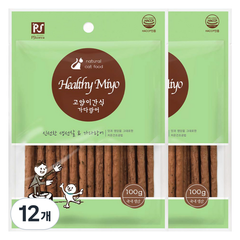 굿데이 고양이 헬씨미요 간식, 가다랑어, 100g, 12개