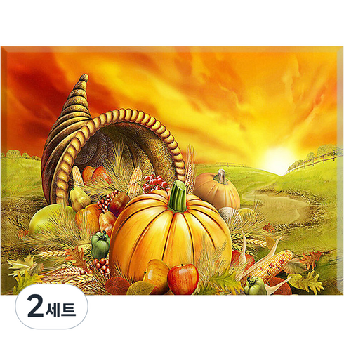 히여 DIY 보석 십자수 캔버스형 40 x 50 cm, 19. 풍경화 해돋이 KS-507, 2세트