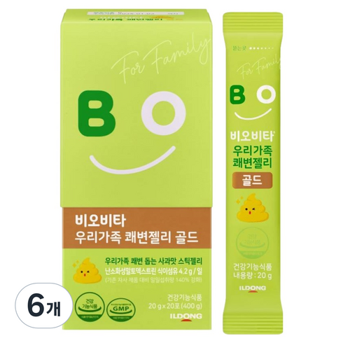 비오비타 우리가족 쾌변젤리 골드, 400g, 6개