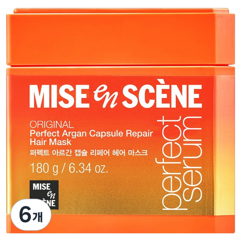 미쟝센 퍼펙트 아르간 캡슐 리페어 헤어 마스크, 180g, 6개