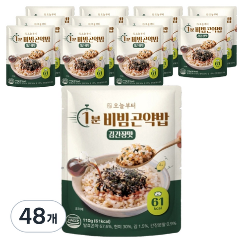 오늘부터 1분 비빔곤약밥 김간장맛, 48개, 110g