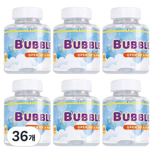 공유 버블건 비눗방울 휴대용 리필액 100ml, 36개, 투명