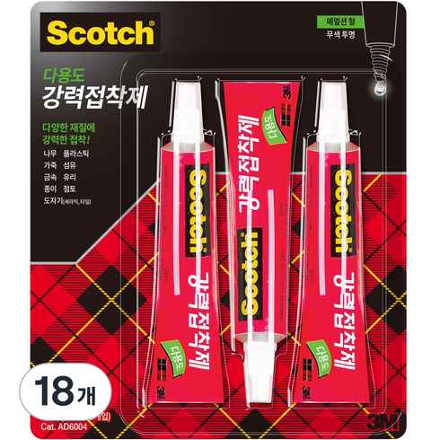 스카치 3M 다용도 강력접착제 에멀젼형 멀티팩, 18개