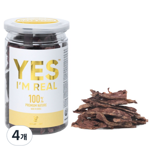 골드로니 강아지 예스 아임리얼 맑은호흡 간식, 한우허파, 50g, 4개