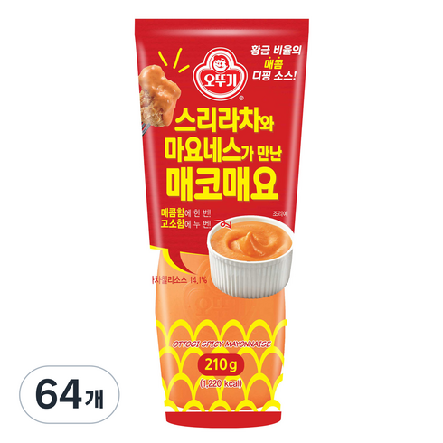 오뚜기 스리라차와 마요네스가 만난 매코매요, 210g, 64개