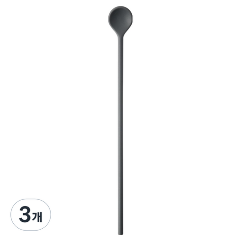 이지실리 실리콘 다용도 머들러 롱스푼 딥그레이, 3개, 단품