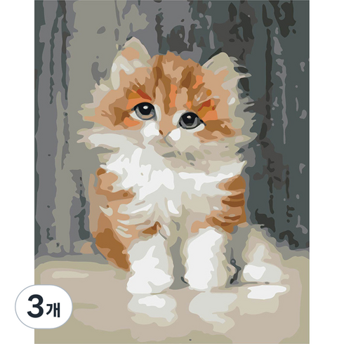 더웨일 DIY 유화 명화그리기 50 x 40 cm 고양이, 복실복실 고양이, 3개