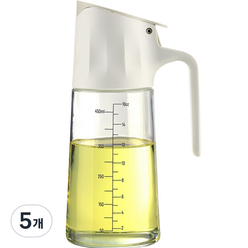 시노글라스 그라피티 오일 소스병 화이트, 500ml, 5개