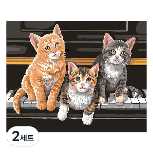 케이엠엘리 보석십자수 DIY 키트, 야웅이삼형제, 2세트