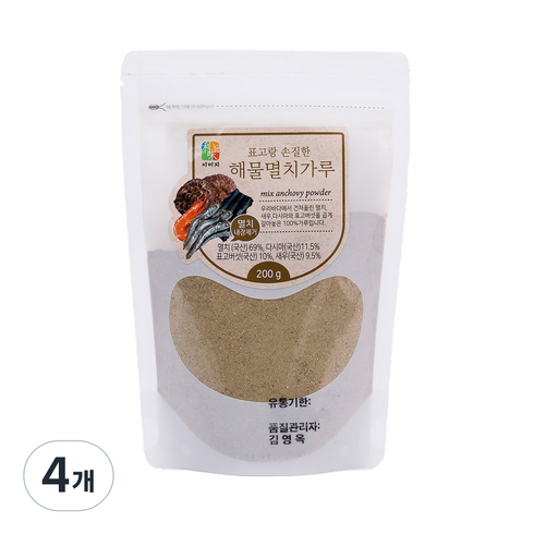 표고랑 손질한 해물멸치가루 파우치, 200g, 4개