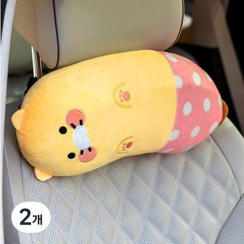 카카오프렌즈 발라당 차량용 목쿠션, 춘식이 잠옷, 2개