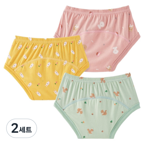 아가짱 시그니처 모달 배변훈련 팬티 3종 세트, A당근토끼 + 강아지 + 다람쥐, 2세트