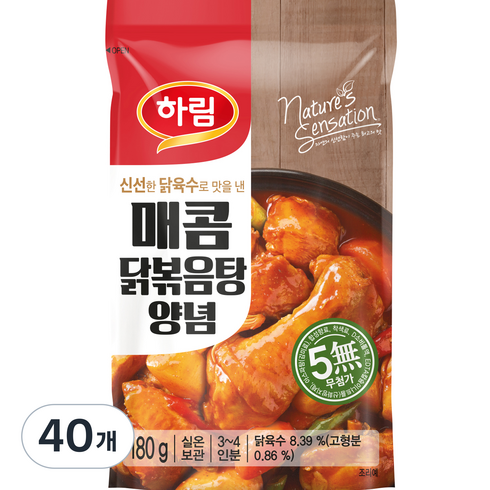 하림 매콤 닭볶음탕용 양념, 180g, 40개