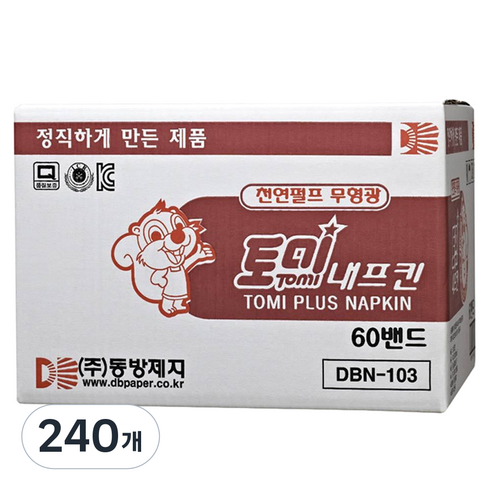 동방제지 토미 냅킨, 100매, 240개