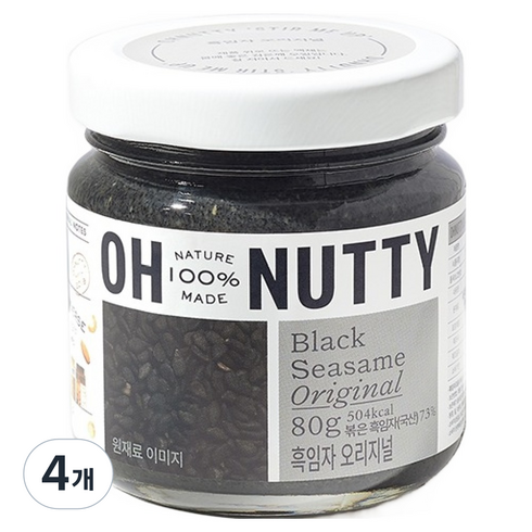 오넛티 국산 흑임자 스프레드, 80g, 4개