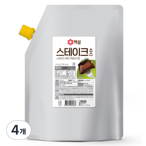 백설 스테이크 소스, 1.8kg, 4개