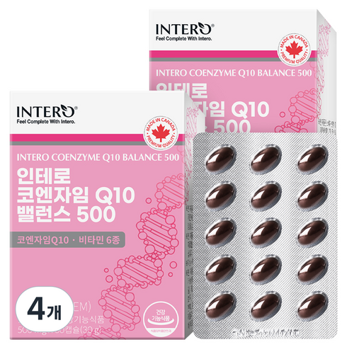 인테로 코엔자임 Q10 밸런스 500 30g, 60정, 4개