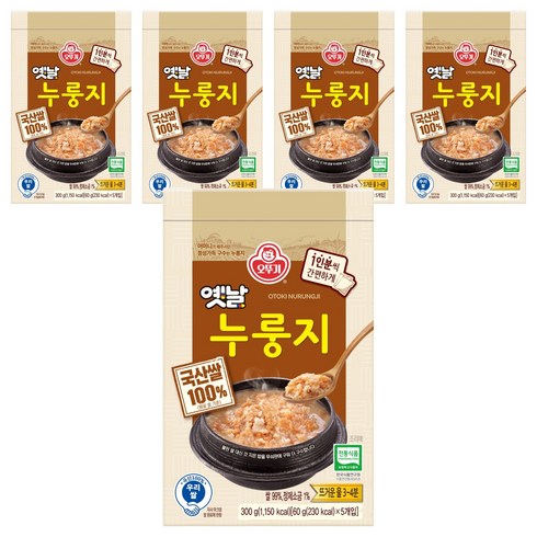 오뚜기 옛날 구수한 누룽지, 300g, 5개