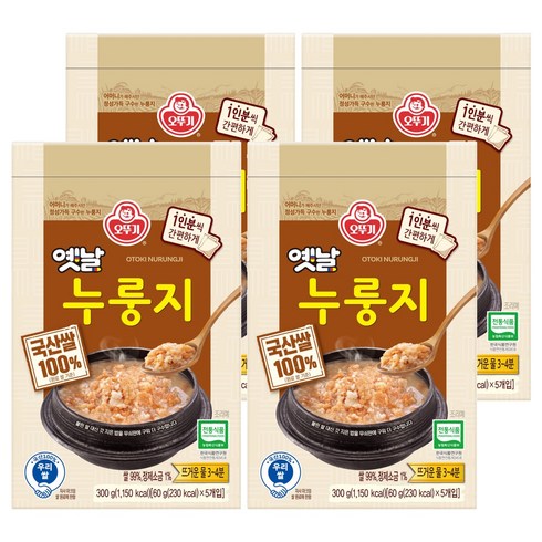 오뚜기 옛날 구수한 누룽지, 300g, 4개