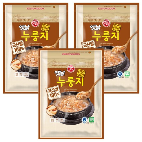오뚜기옛날 구수한 끓여먹는 누룽지, 3kg, 3개