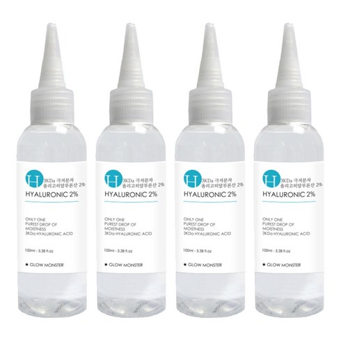 글로우몬스터 3Kda 극저분자 올리고히알루론산 2% 원액 토너, 100ml, 4개