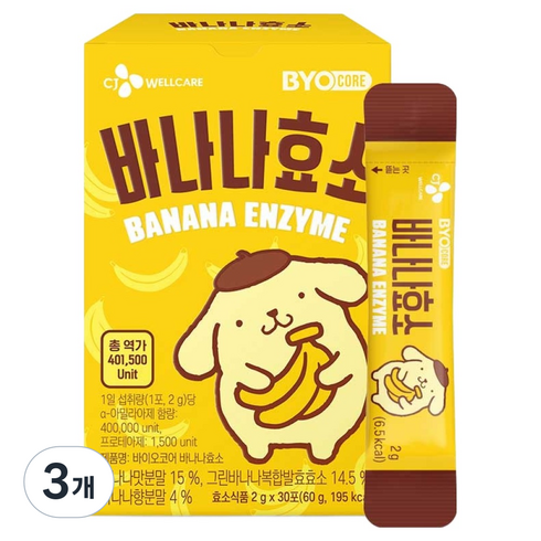 바이오코어 바나나효소 30p, 60g, 3개