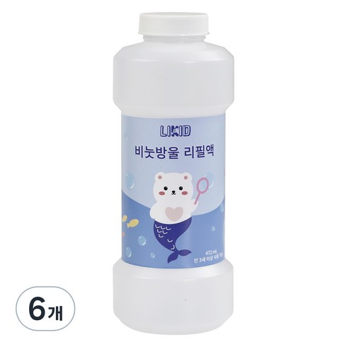 라이키드 비눗방울 리필액 LIK-BS03 472ml, 6개