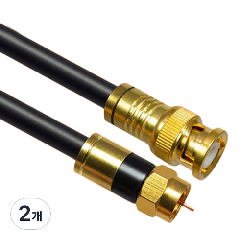 마하링크 국산 BNC TO RF 5C 동축 케이블 고급형 골드 블랙, MLZ-GBR070 7m, 2개