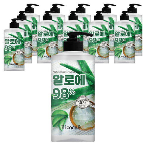 리코셀 네이처 리커버리 알로에 수딩 젤 이엑스, 1L, 12개