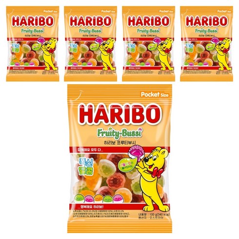 하리보 프루티 부시 젤리, 100g, 5개