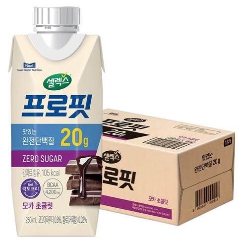 셀렉스 프로핏 모카 초콜릿, 250ml, 18개
